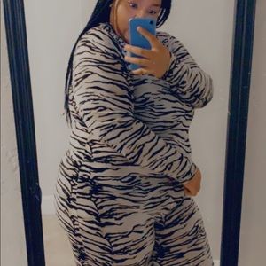 Plus size zebra one piece